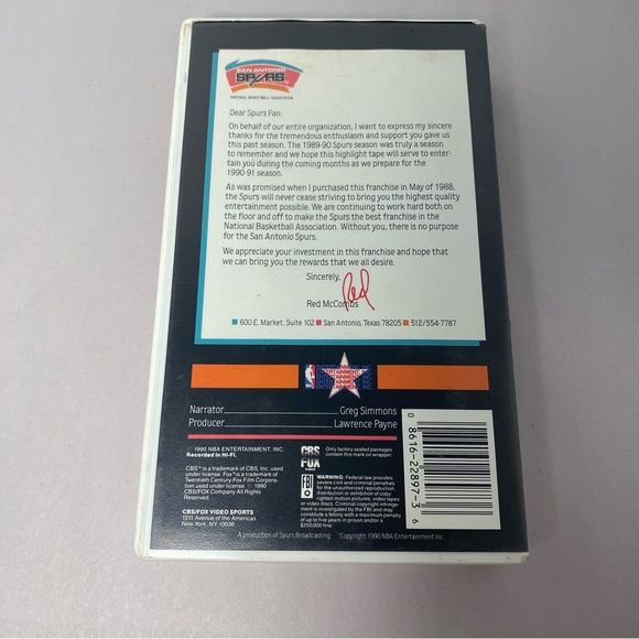 89-90 A Season To Remember - NBA San Antonio Spurs VHS Documentary by CBS FOX - Picture 3 of 6